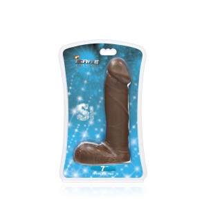 SI IGNITE Cock with Balls, Vinyl, Brown, 18 cm (7 in), Ø 4,8 cm (1,9 in)