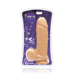 SI IGNITE Thick Cock with Balls and Suction, Vinyl, Flesh, 23 cm (9 in), Ø 6,3 cm (2,5 in)